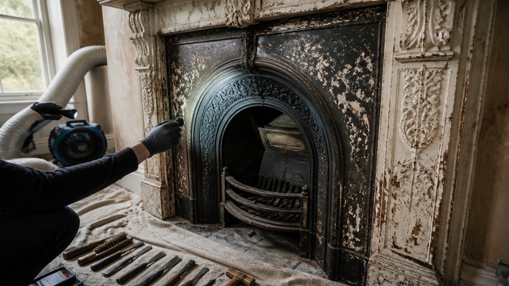 assess victorian fireplace condition