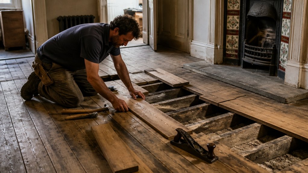 careful precise timber repairs