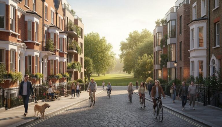 vibrant diverse trendy neighborhood